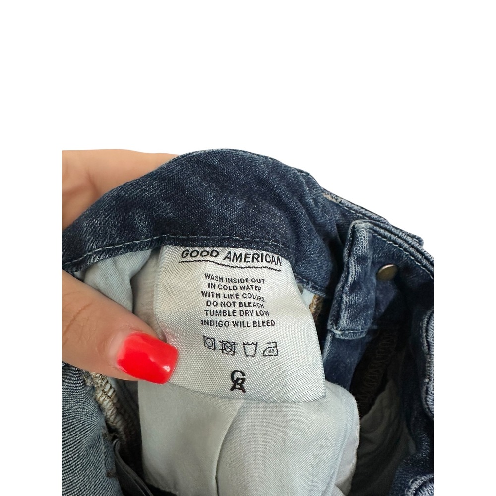 GOOD AMERICAN Good Legs High Rise Distressed Skinny Jeans size 24 - Picture 4 of 6